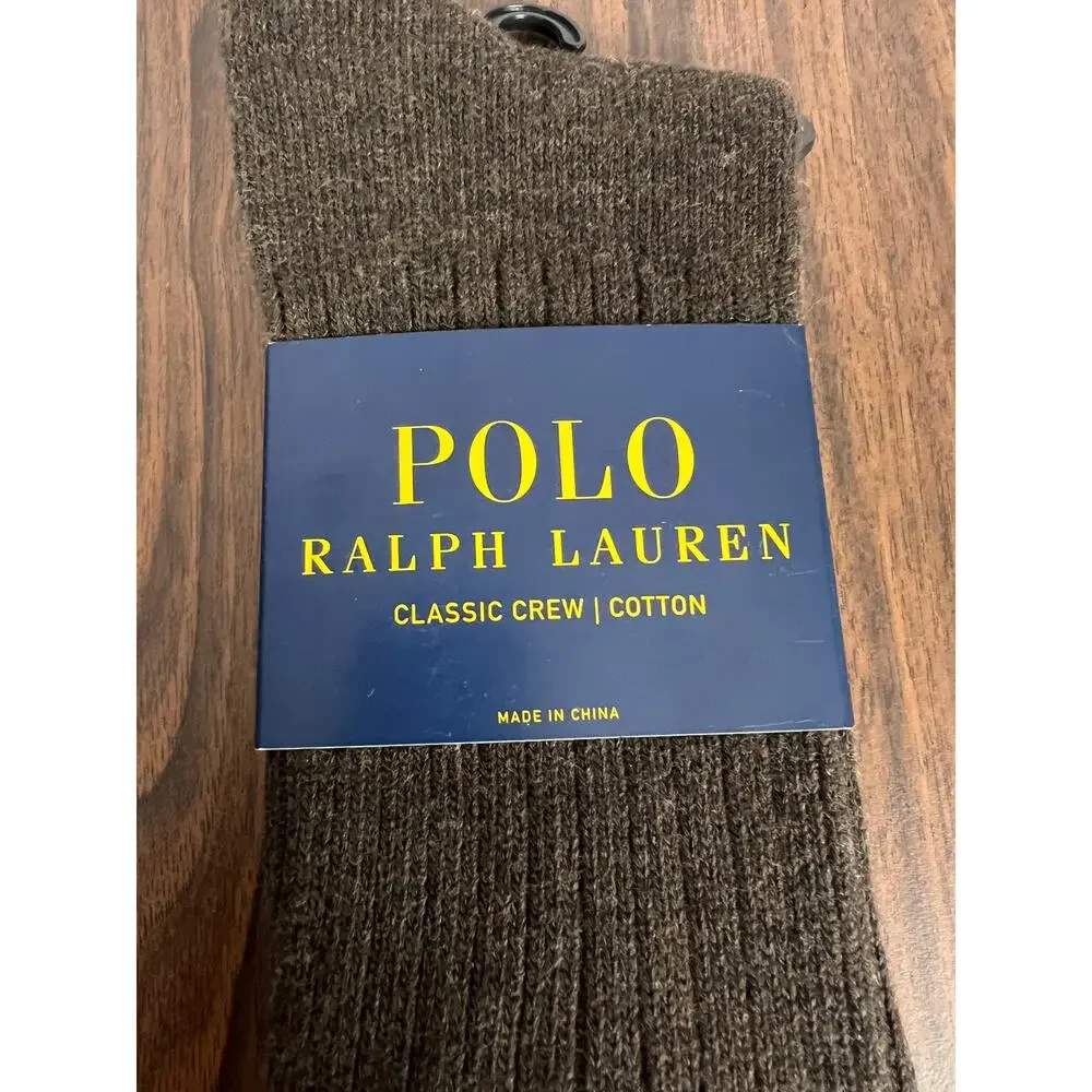 NWT Polo Ralph Lauren Mens 10-13 Old Money Academia Equestrian Staple Crew Socks